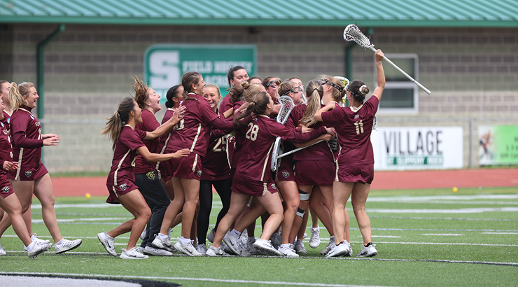 Women's Lacrosse team celebrates win in NCAA playoffs