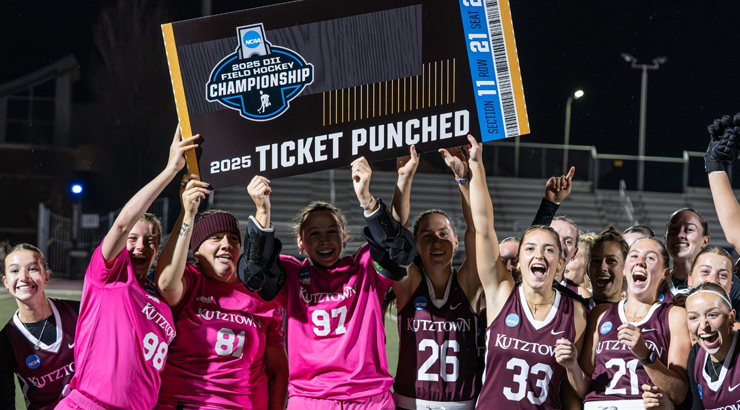 Field Hockey celebrates advancing to the NCAA Final Four.