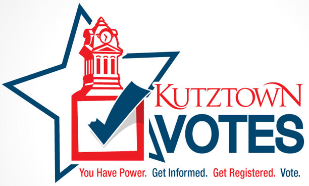 Graphic: Kutztown Votes. You have power. Get Registered. Vote.